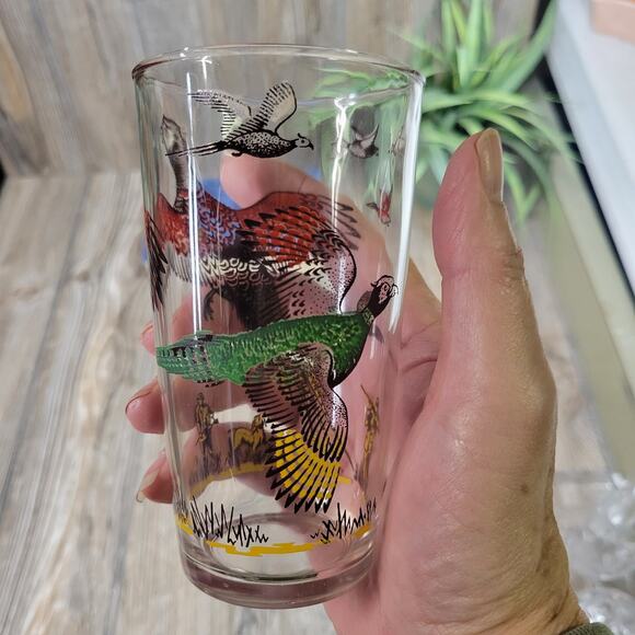Vintage Hazel-Atlas Pheasant Glass Tumbler, Hunting Scene - Picture 3 of 4